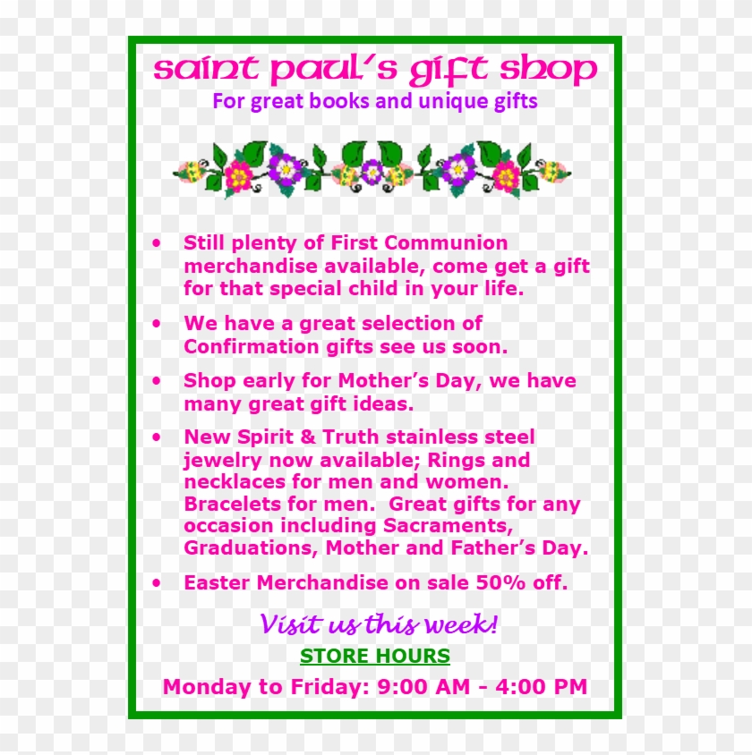 Gift Shop First Communion - Yard Sale Flyer Template Clipart #1915832