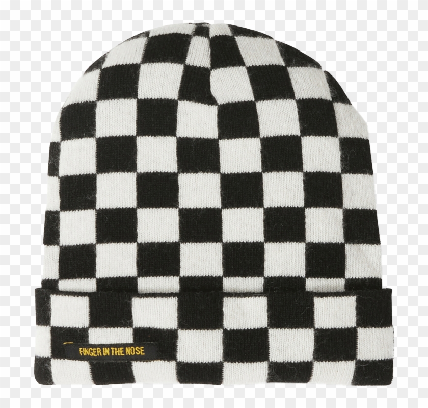 Finger In The Nose Nagano Unisex Beanie Checkers - Black And White Plate Chargers Clipart #1915902