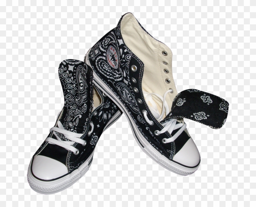 Black Bandana Chucks - Walking Shoe Clipart #1916152