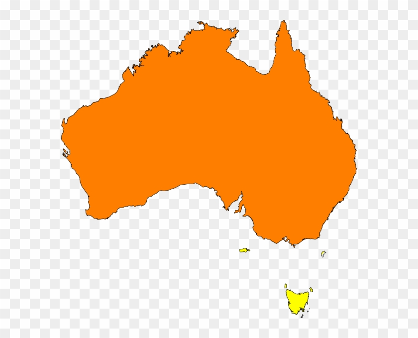 Australia Map Orange Clip Art At Clipartimage - Australia Map Vector Png Transparent Png #1916317