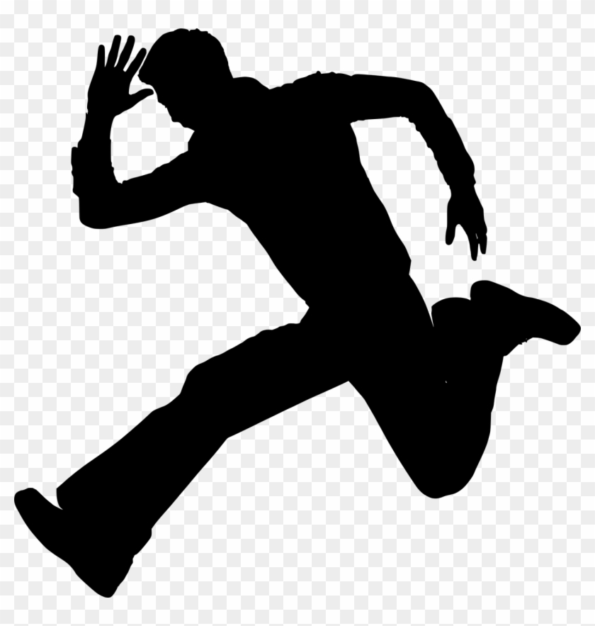 Man Running Adult - Panic Silhouette Clipart