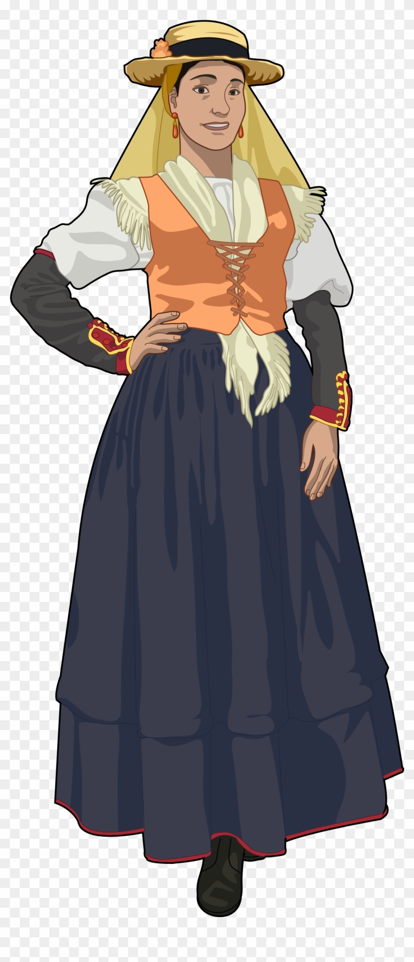 Traje Típico De El Hierro Mujer - Costume Hat Clipart