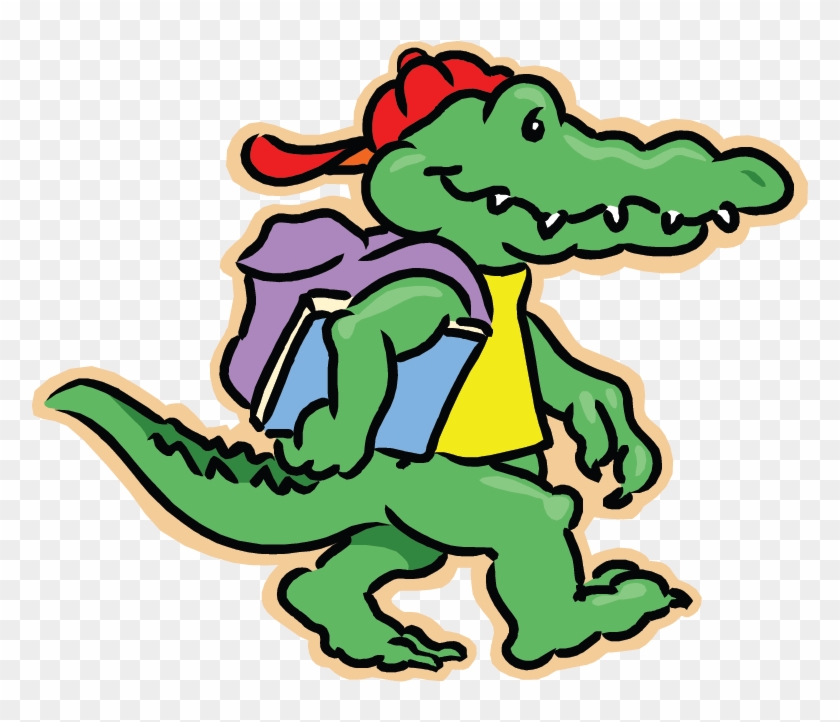 Crocodile Going To School Clipart , Png Download - Alligator Going To School Transparent Png #1919479