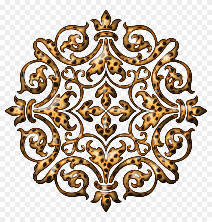 Shape,beautiful,unique Leopard Retro Design,yellow - Classic Pattern Png Clipart #1920559