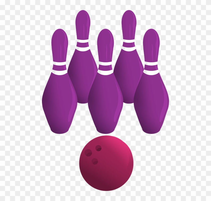 Purple Bowling Pin Clipart - Purple Bowling Pins - Png Download #1920649