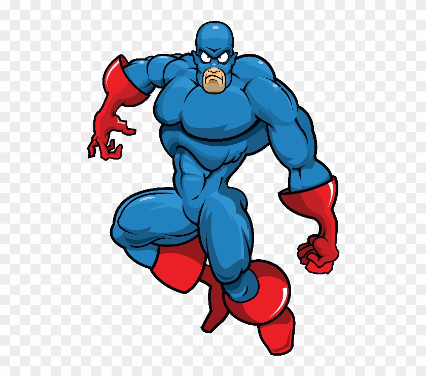 Blue Villain Mascot Clipart #1922098