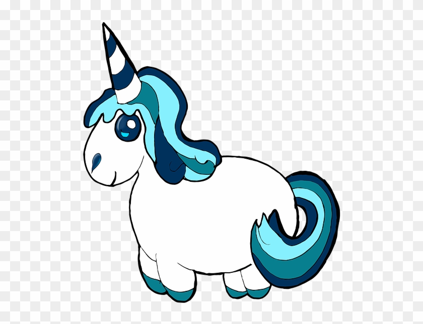 Unicorn Clipart Blue Pony Cute Fluffy Animal Pet - Png Download