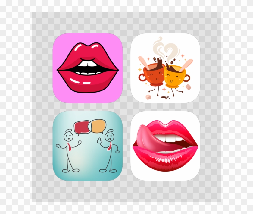 Flirty Lips With Hot Coffee On The App Store - Lips With Tongue Vector Clipart #1922538