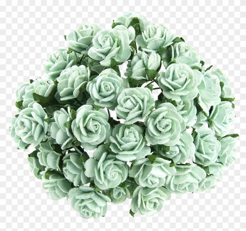 Pastel Green Mulberry Paper Open Roses Clipart