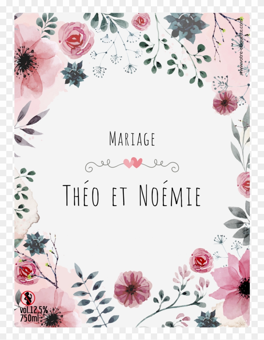 Personalized Sticker Personalized Pastel Flowers Clipart #1923595
