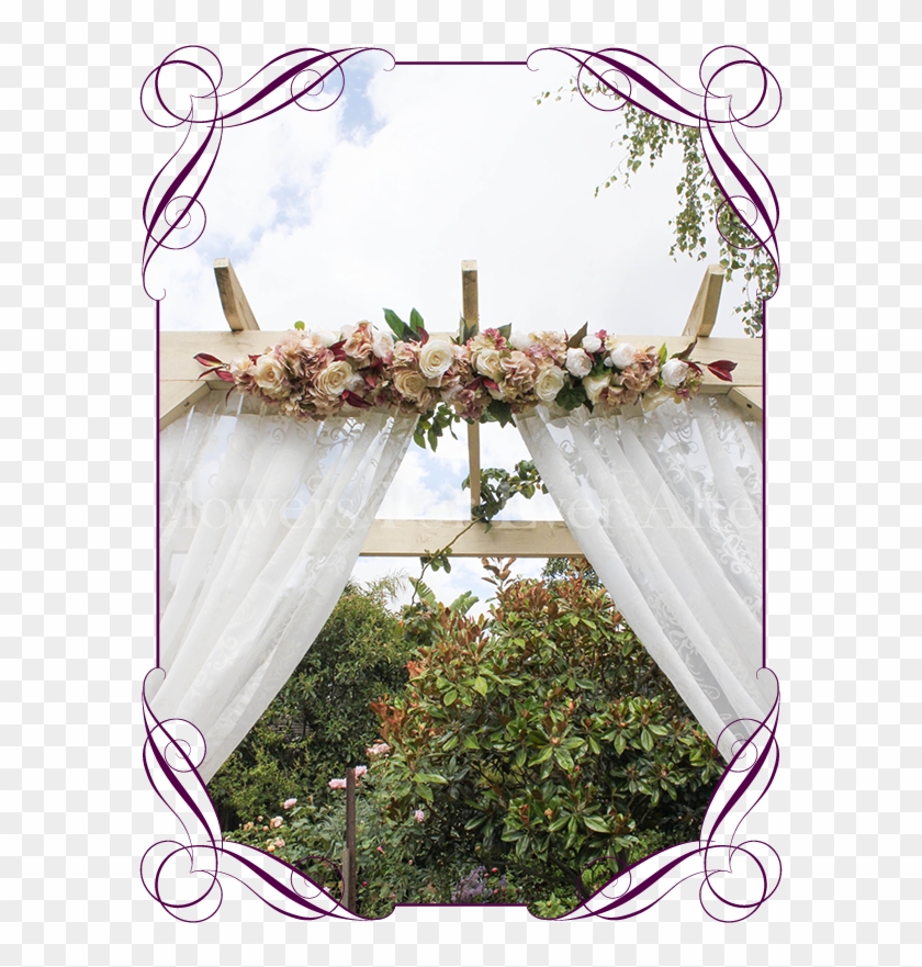 Vintage Pastel Wedding Arbor / Arch & Table Decoration - Flower Clipart #1923714