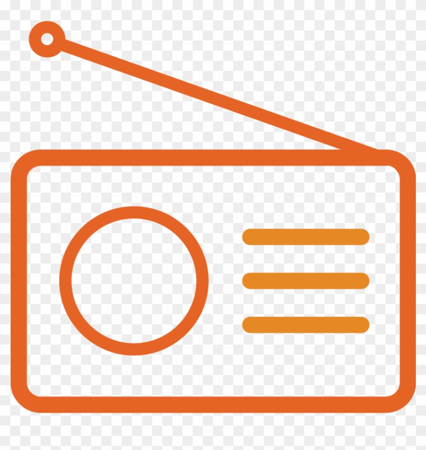 28-radio - Orange Radio Icon Png Clipart #1924004