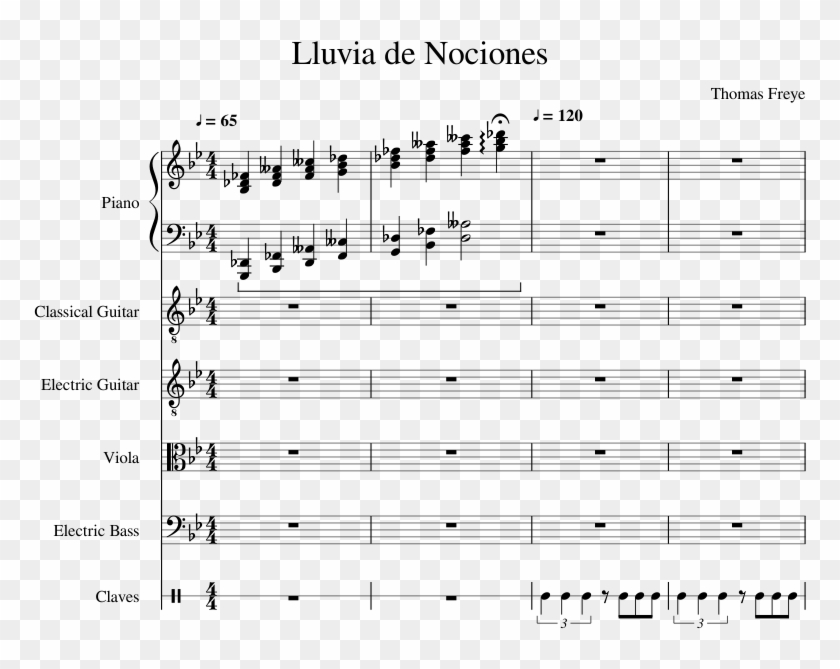 Lluvia De Nociones Sheet Music For Piano, Guitar, Viola, - World Of Pure Imagination Trumpet Clipart #1924508