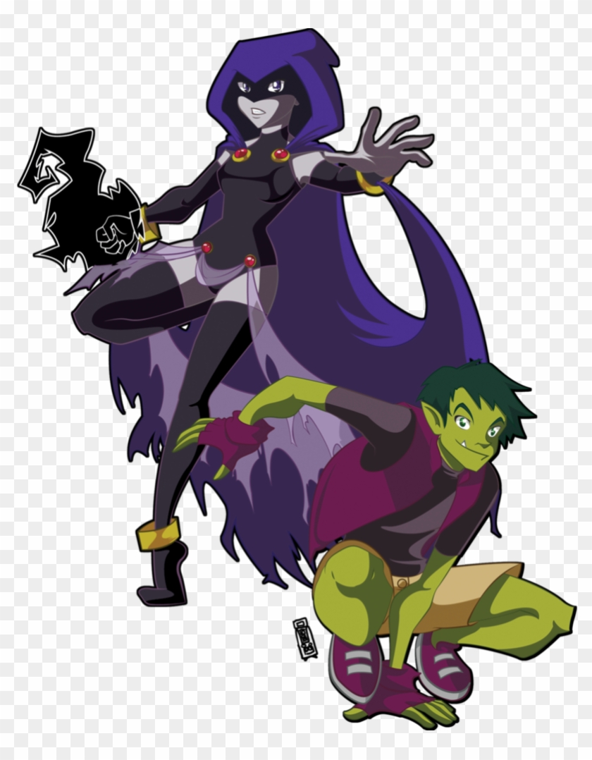 Raven And Beast Boy By ~superootoro Clipart #1924561