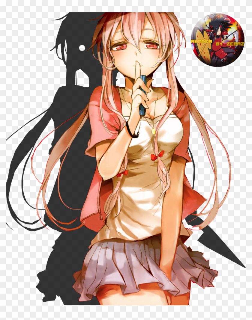 Mirai Nikki, Yuno Gasai, Character Illustration, Anime Clipart