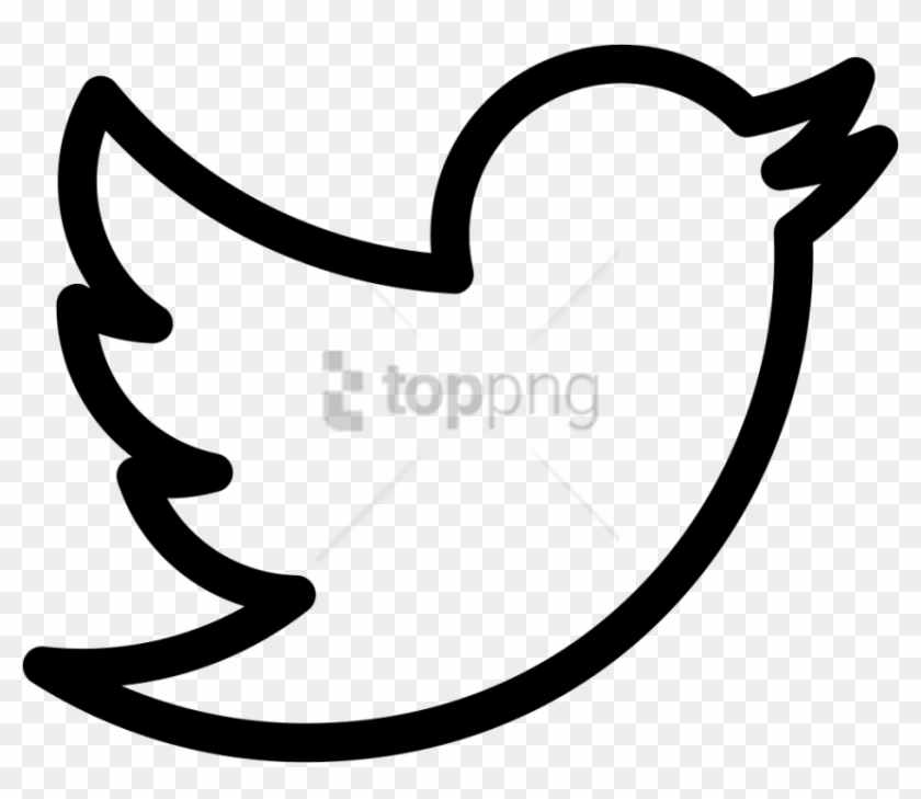 Free Png Transparent Twitter Logo White Png Image With - Twitter Logo Outline Clipart
