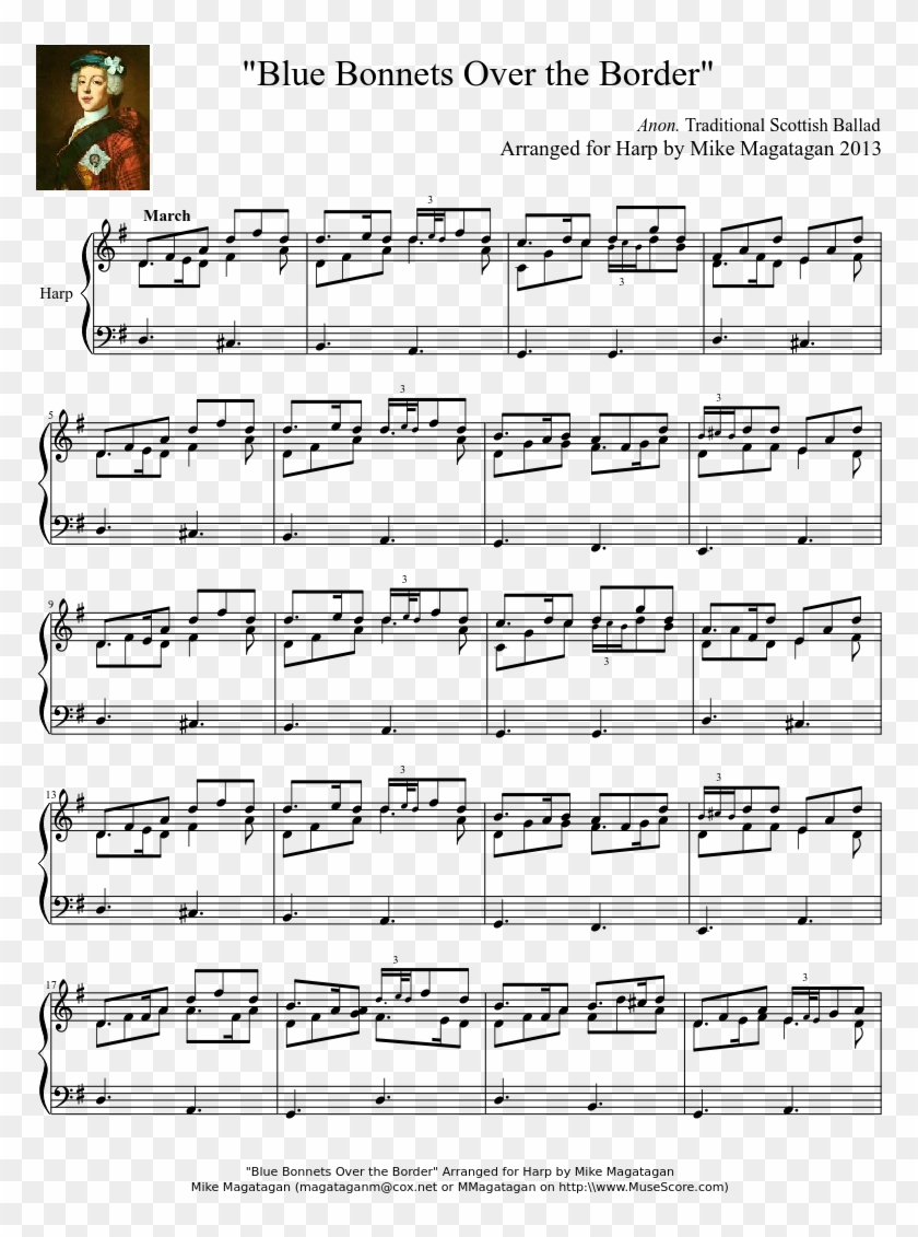 "blue Bonnets Over The Border" For Harp - Bard Of Armagh Sheet Music Clipart #1926170