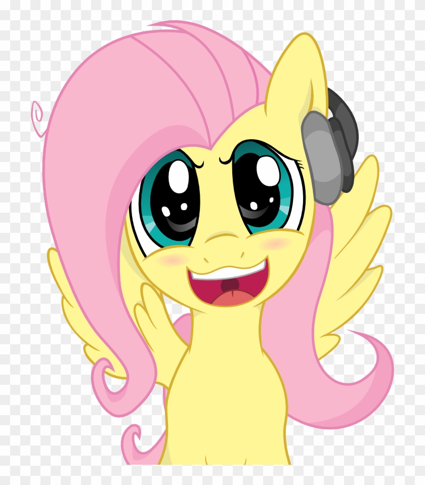 Fluttershy Rainbow Dash Rarity Twilight Sparkle Pinkie - Fluttershy With Headphones Clipart