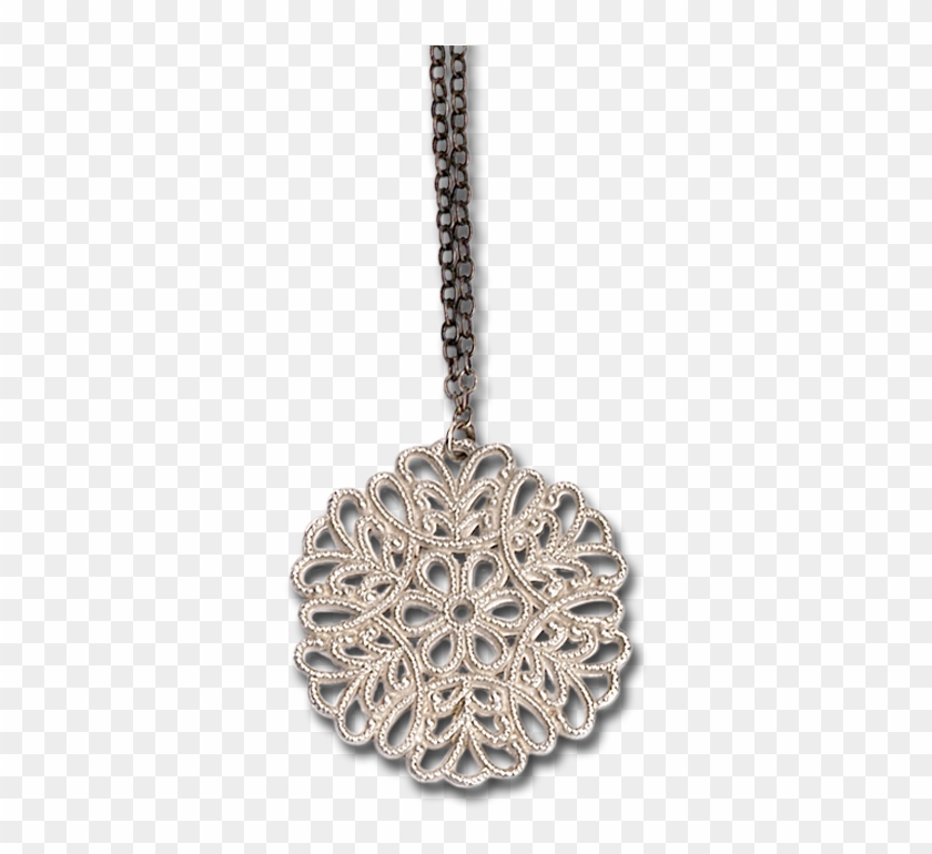 Snowflake Small Silver Pendant Necklace - Locket Clipart