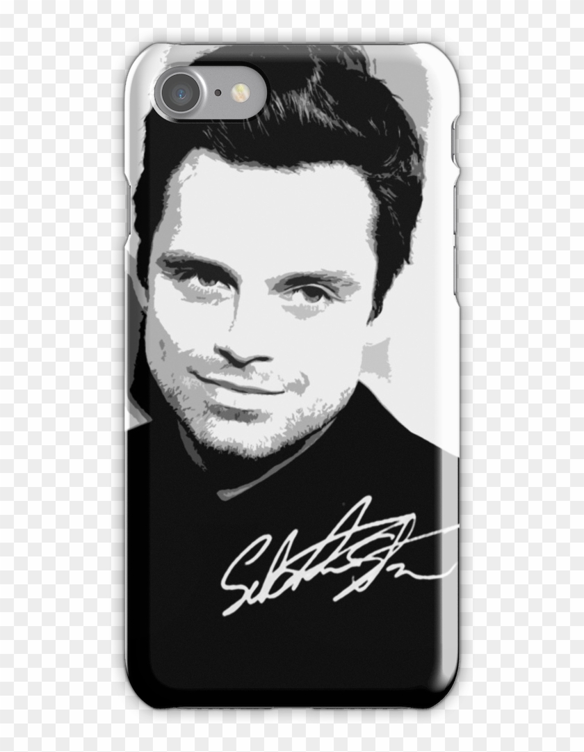 Sebastian Stan B&w Cutouts W/signature Iphone 7 Snap Clipart #1927310