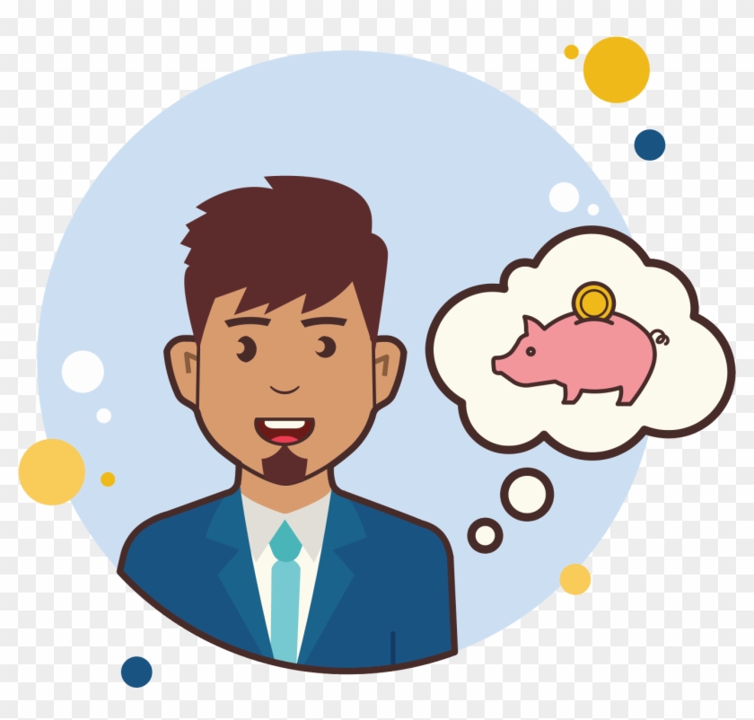Człowiek Z Piggy Bank Icon Clipart #1927398