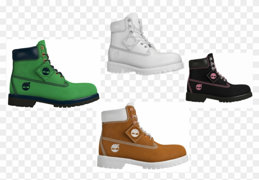 Customize Timberland Black With A Touch Of Green - Work Boots Clipart #1927649