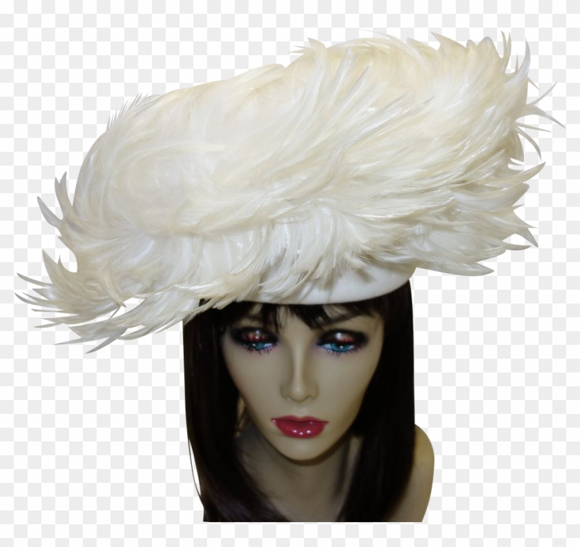 This Is An Absolutely Incredible White Feather Hat - Costume Hat Clipart #1927918