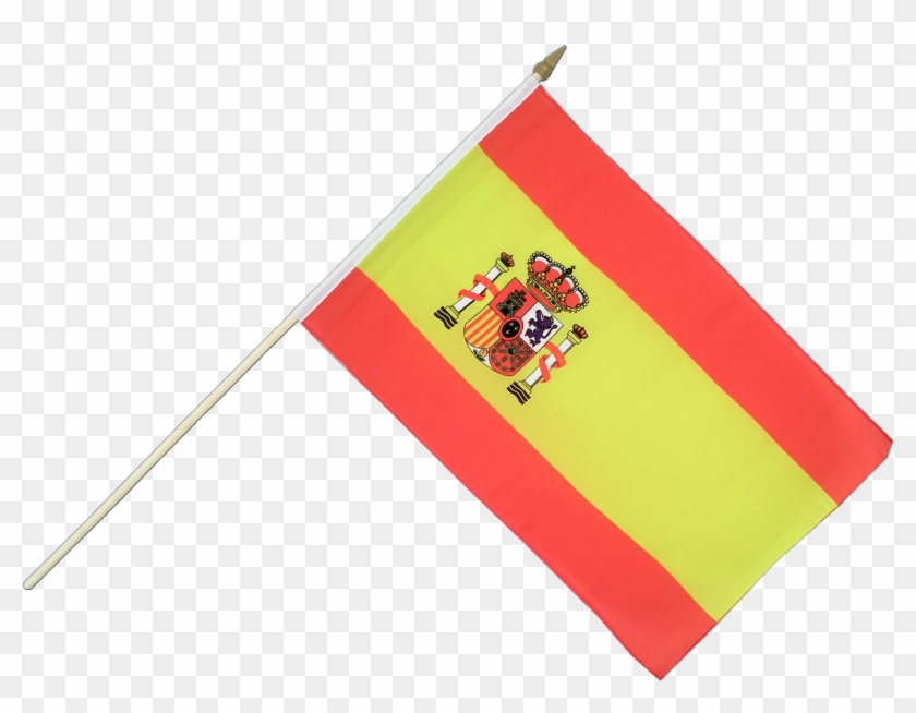 Spain With Crest Hand Waving Flag 12x18" - Logo Drapeau Espagnol Png Clipart #1928932