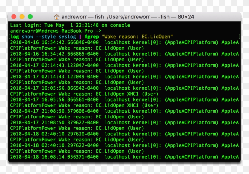 How To See Your Mac Wake History Clipart