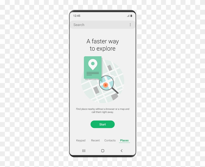 A Smartphone Screen Of The Phone App's Places, Showing Clipart #1930079