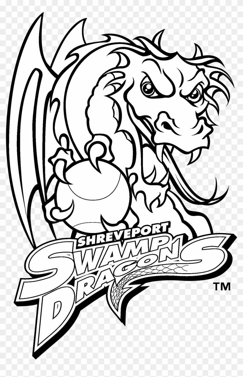 Shreveport Swamp Dragons Logo Black And White - Shreveport Swamp Dragons Clipart #1930621