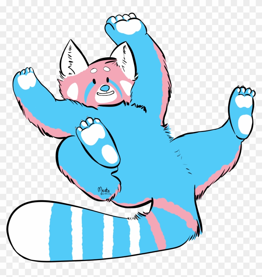 Red Panda Trans Pride Sticker Clipart