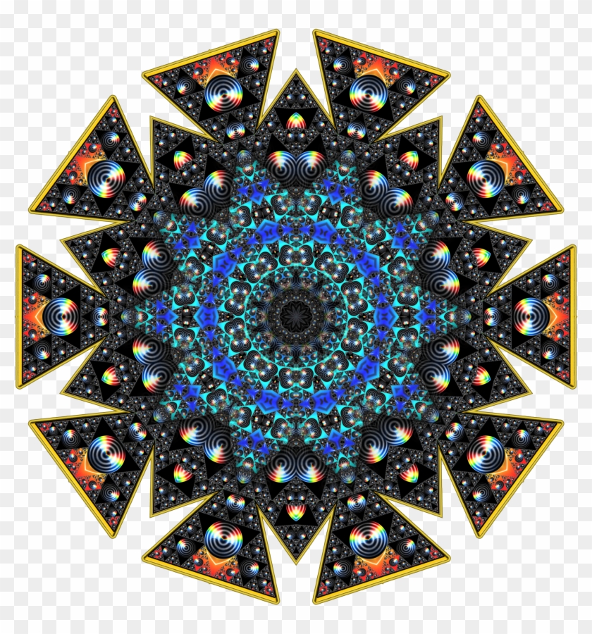Fractal Tile Kaleidoscope Design Clipart #1930788