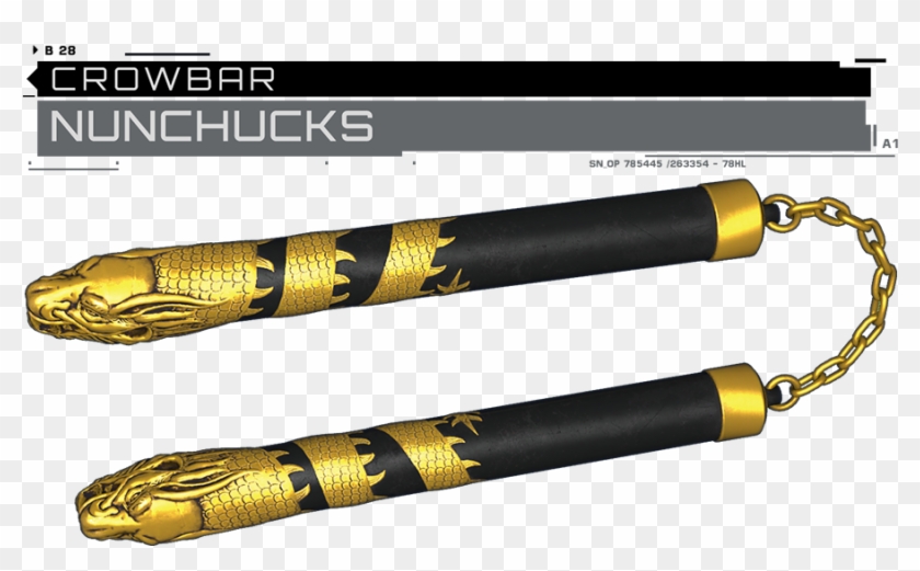 Replaces Crowbar With A "twin Dragons" Nunchucks From - Umbrella Clipart