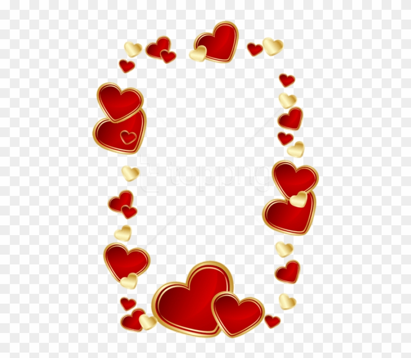 Free Png Download Gold And Red Hearts Decorationpicture Clipart