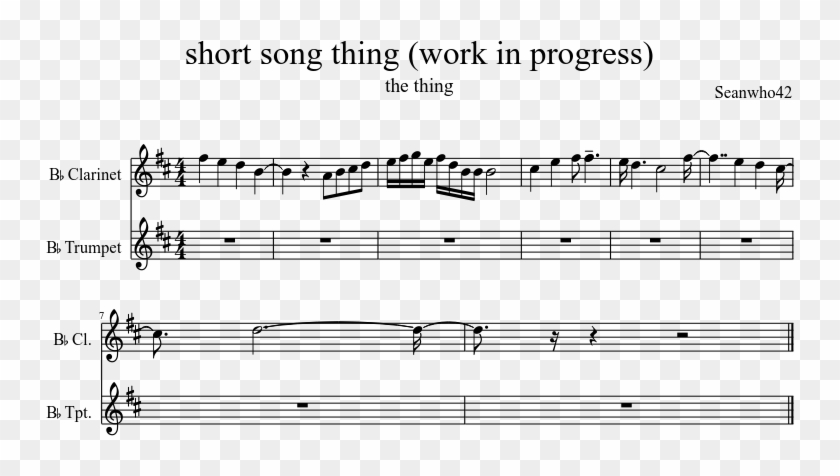 Short Song Thing Sheet Music Composed By Seanwho42 Clipart #1931898