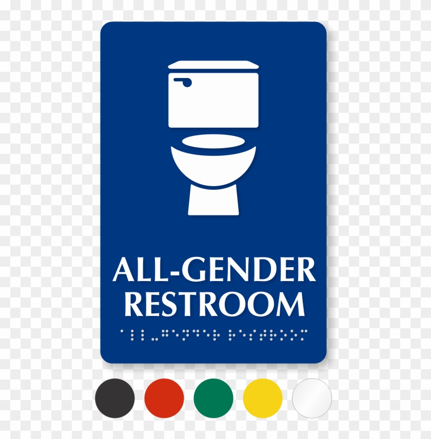 Taupe/Black 2 Units California All Gender Restroom Door Sign 