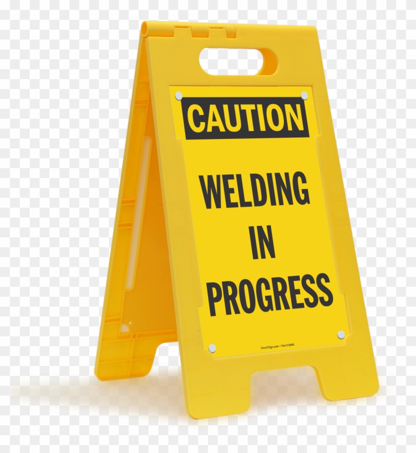 Caution Welding In Progress Fold-ups® Floor Sign Clipart