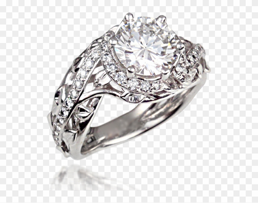 Goddess Diamond Wreath Engagement Ring In White Gold - Pre-engagement Ring Clipart