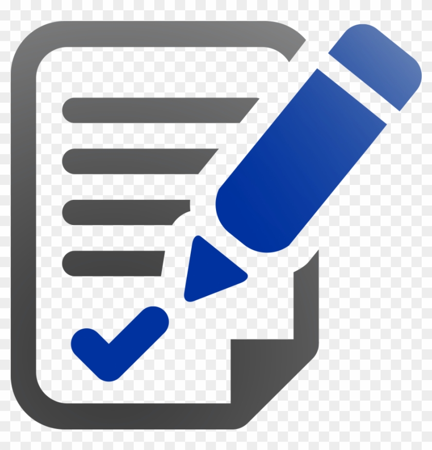 Document Check Icon Blue Pen Png Blue Document Icon - Evaluate Icon Vector Clipart