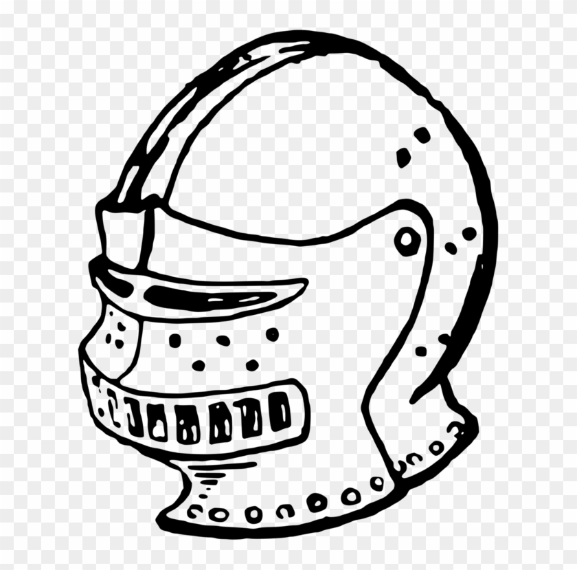 Motorcycle Helmets Drawing Knight Armour - Knight Helmet Draw Cartoon Clipart #1934326