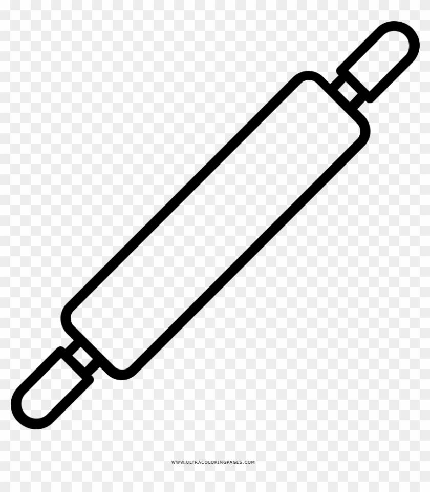 Rolling Pin Coloring Page Clipart #1934612