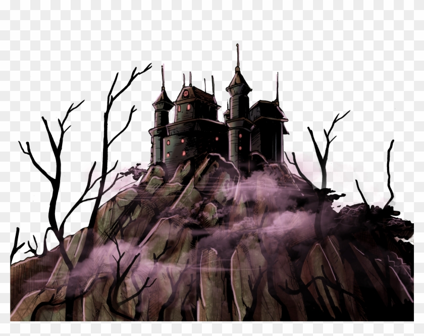 Prominent Dark And Moody Dracula Castle-needless To - Dark Castle Transparent Clipart #1935231