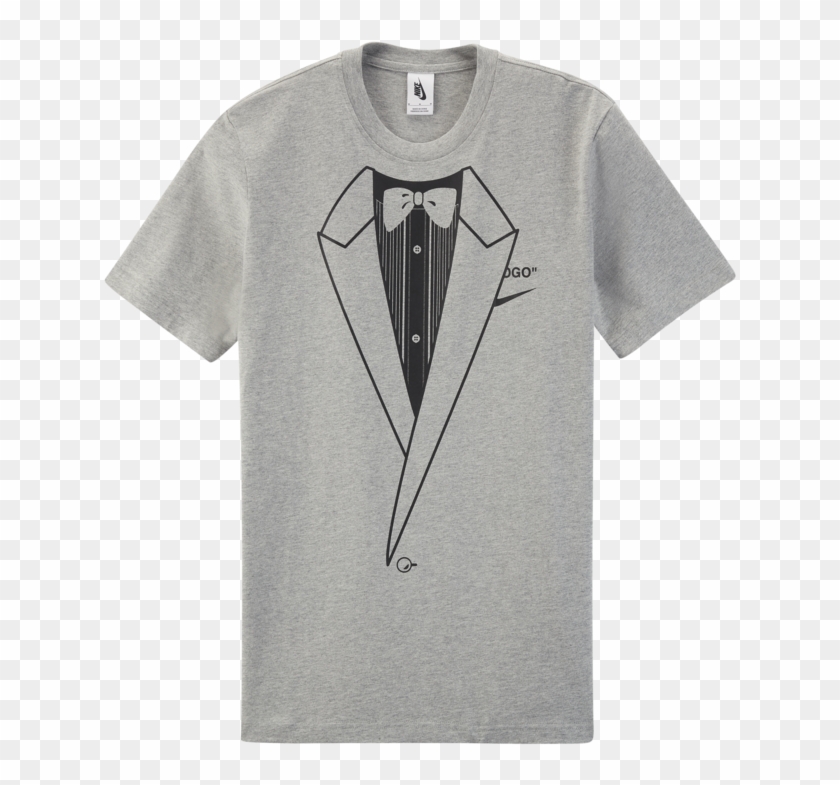 Nike Off-white Tuxedo Tee 'dark Grey Heather' Release - T Shirt Off White Nike Clipart #1935480