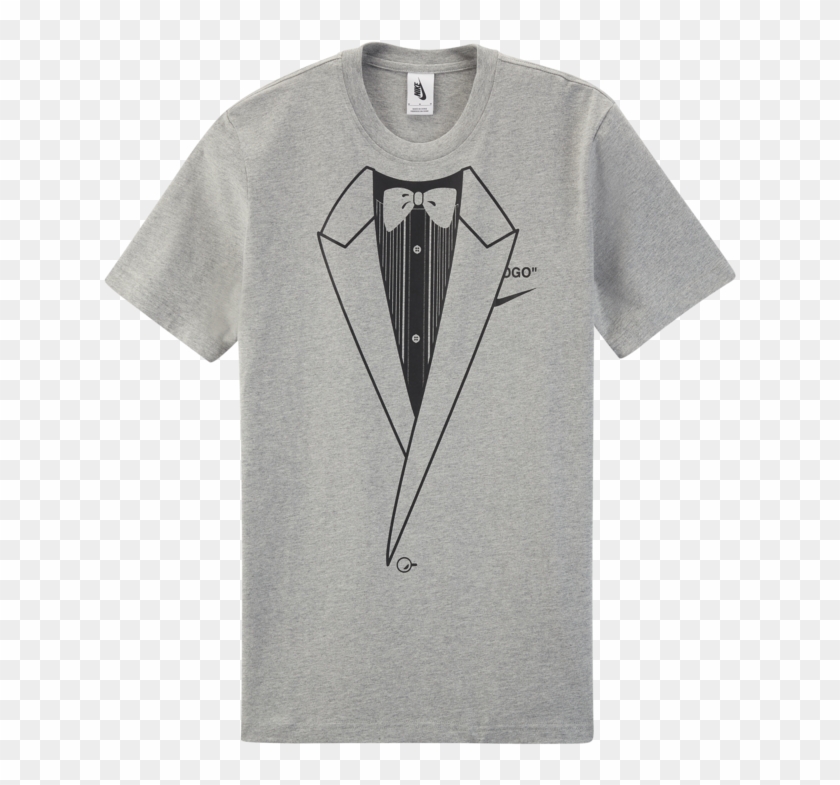 Nike Off-white Tuxedo Tee 'dark Grey Heather' Release - T Shirt Off White Nike Clipart