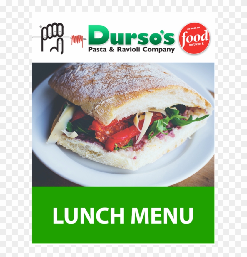 Dursos Lunch Menu - Food Network Clipart #1935938