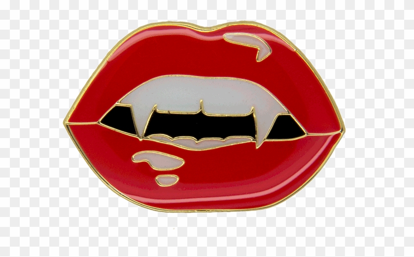 Dracula Lips Pin - Emblem Clipart