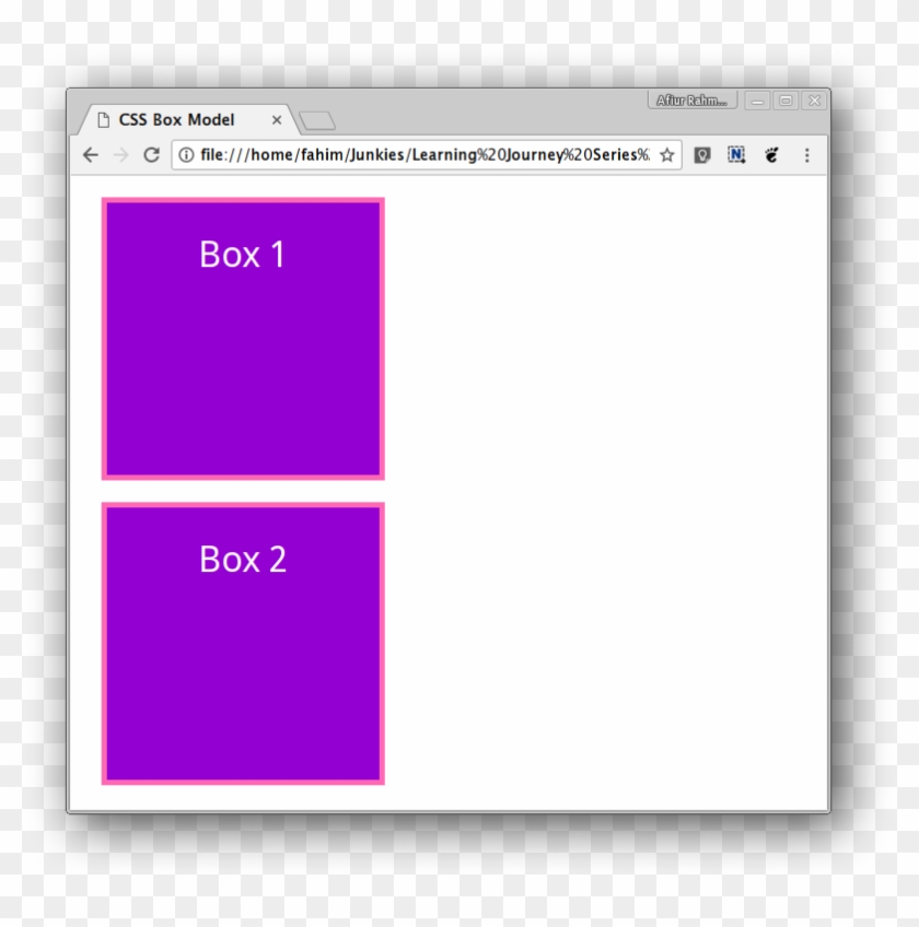 Two Boxes With Margin In Between - Css Box Clipart