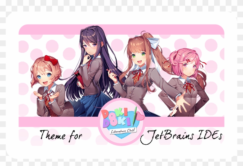 Just Monika - Doki Doki School Literature Club Clipart #1938884