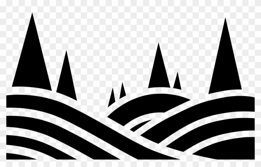 Tree Logo Landscape Silhouette Pine - Hills And Trees Icon Clipart #1939118